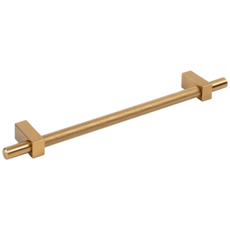 Larkin 3 Knurled Center Bar Pull, Satin Bronze, 3 3/4"