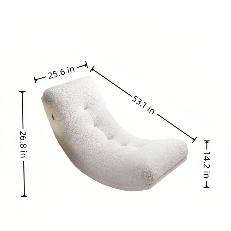 Chaise berçante en bois massif, Blanc cassé