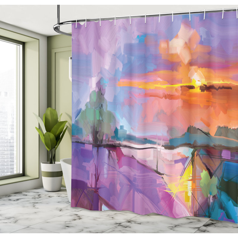 Union Rustic Landscape Shower Curtain Mountains, 70''H x 69''W
