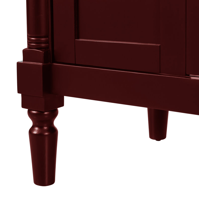 Exquisite 36" Bathroom Vanity With Ceramic Top, Gold, Red