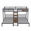 Lit superposé simple en métal avec tablettes de rangement et amp; Escalier, aucun sommier requis, durable pour la chambre à coucher