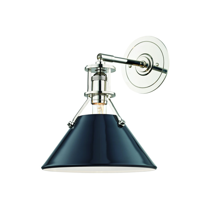 Painted No.2 Wall Sconce by Mark D. Sikes, Darkest Blue, Polished Nickel