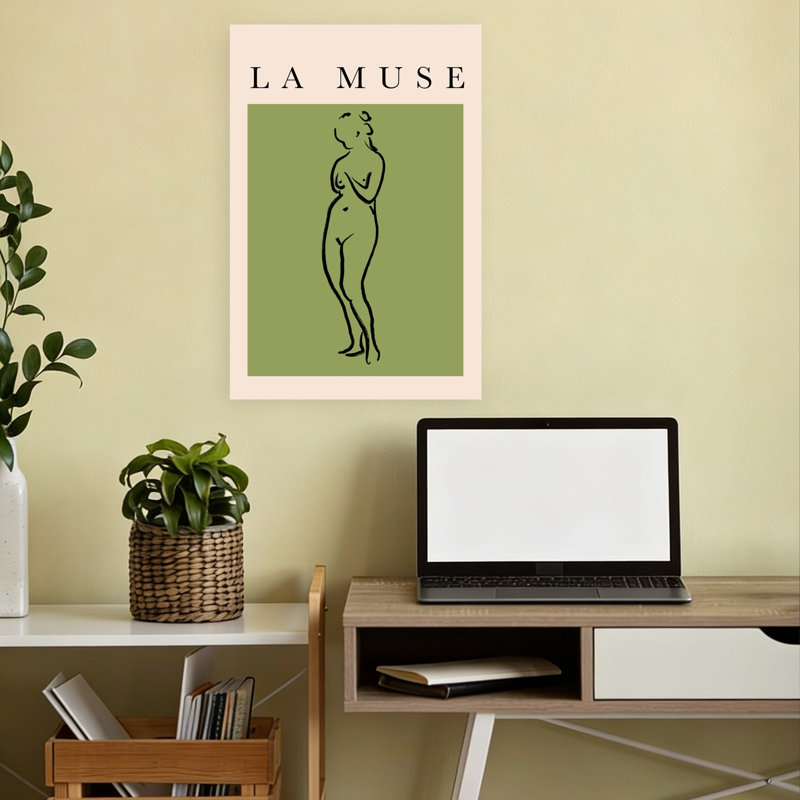 The Nude Muse Abstract Classic Elegant Portrait Wall Art Print 1 Piece Wrapped Canvas Wall Art, 45.72cm H x 30.48cm W