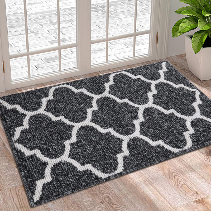 Paillasson antidérapant pour l'intérieur et l'extérieur, Noir, L 20 po x L 31 po