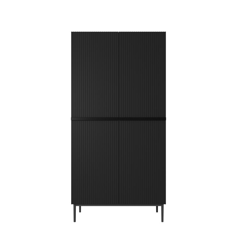 Berfin Manufactured Wood Wardrobe, Matte Black
