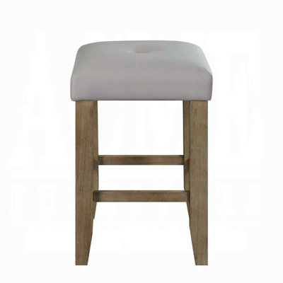 Grey And Oak Counter Height Stools (Set Of 2)