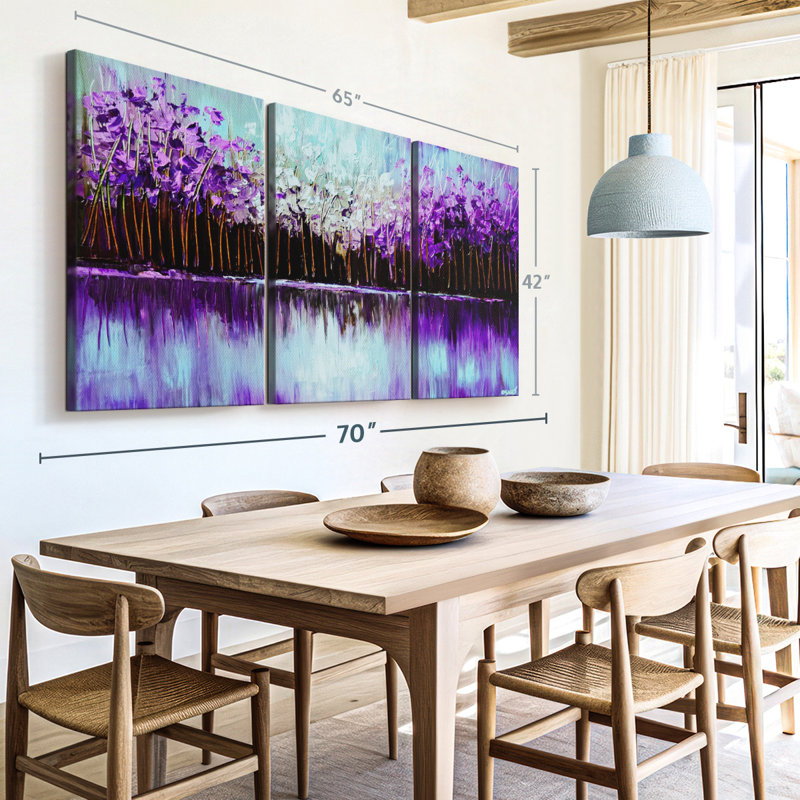 «Purple Reflection I» sur toile, H 42 po x l 65 po
