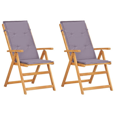 Chaise de patio pliante en acacia avec coussin Otani