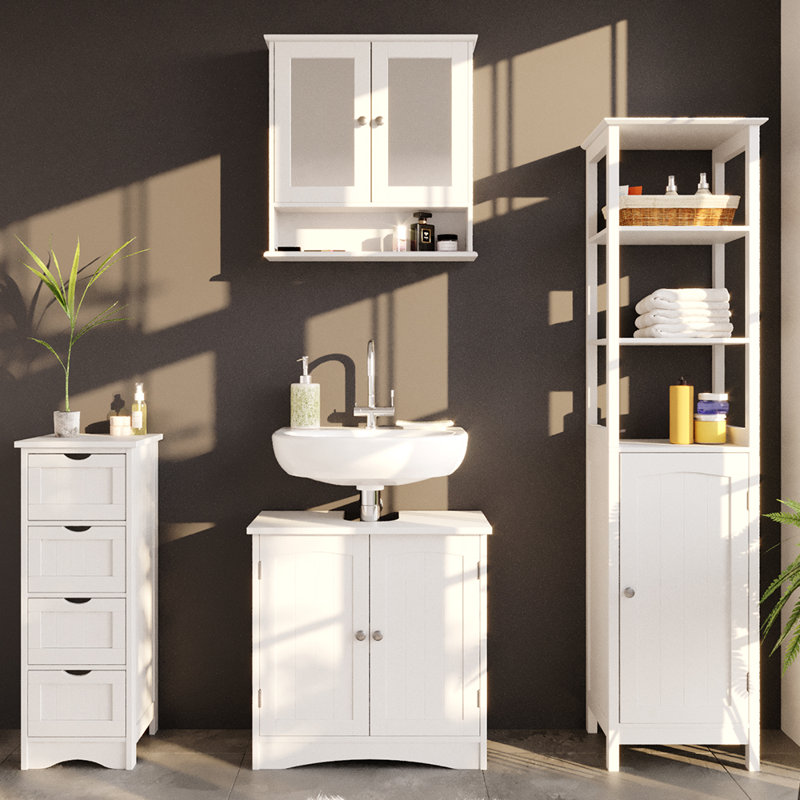 Mcveigh 60cm Single Bathroom Vanity Base Only in White