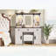 Bureau de maquillage avec miroir lumineux, tabouret de rangement et station de charge