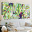 Bright Tropical Abstraction I - Toile tendue sur mesure avec châssis - 3 pièces-1816512902