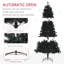 Grand arbre de Noël artificiel, arbre de Noël non éclairé avec 1346 pointes de branches, ouverture automatique, base en acier, décoration des Fêtes pour bureau personnel, noir-1568330591