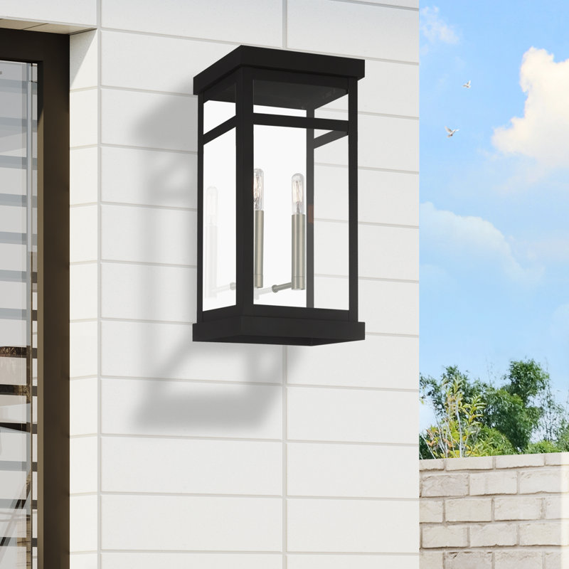 Lanterne murale d'extérieur à 2 ampoules Swann, Noir, H 18 po x l 9,25 po x P 6,38 po
