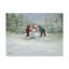 «Bonhomme de neige et enfants», reproduction d'art sur toile tendue-27484308