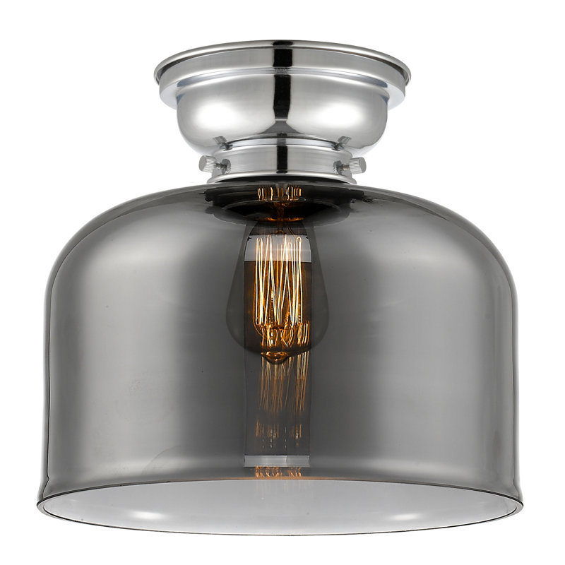 Plafonnier encastré 12 lumières 1 lumière Donaldson, Ampoule non incluse, Plaqué couleur fumée, Chrome poli