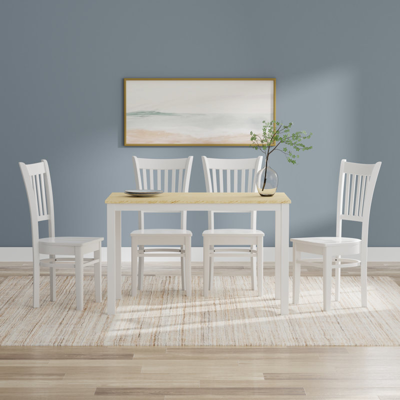 Ensemble repas pour 6 personnes, Blanc, Naturel / Blanc, Ensemble repas 5 pièces