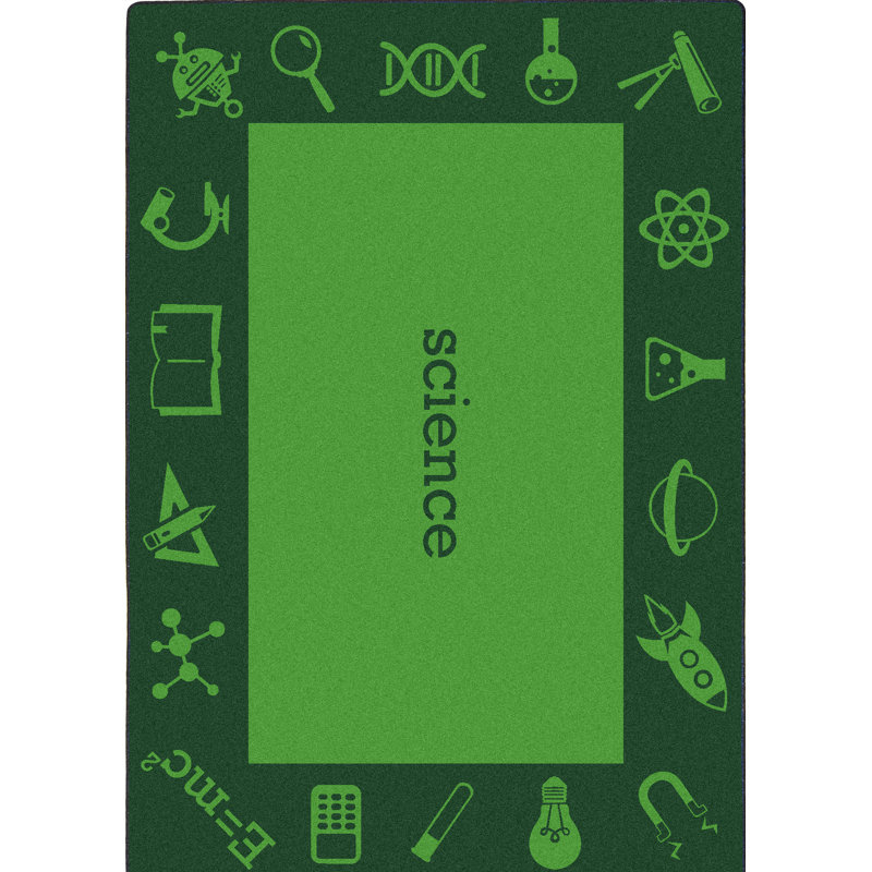 Tapis vert Steam Science par Joy Carpets, Rectangle 5 pi 4 po x 7 pi 8 po