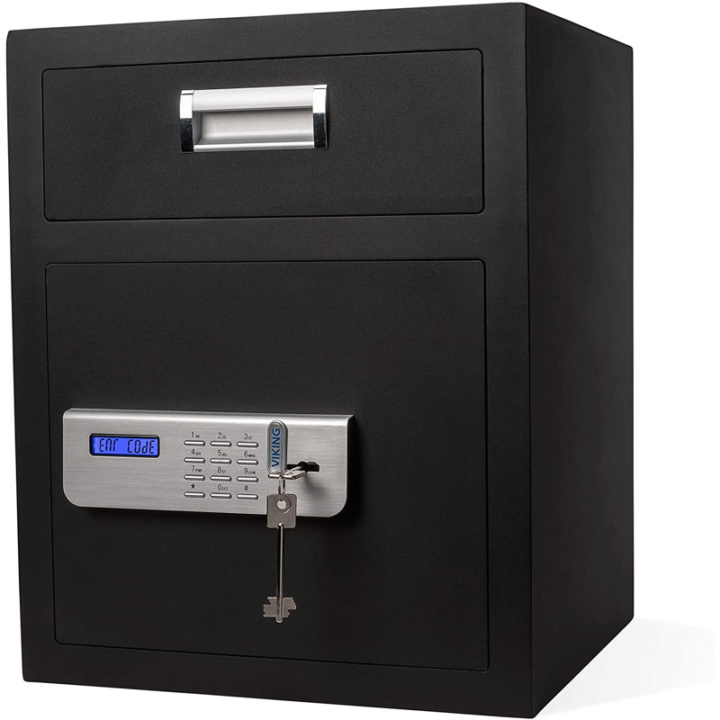 Black Steel Digital Depository Safe with LCD Keypad