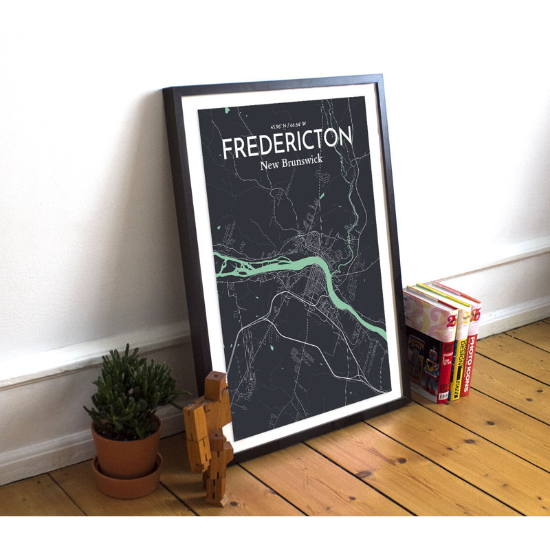 Fredericton City Map - No Frame Print, 61cm H x 46cm W