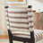 Striped Fabric Side Dining Chairs, Black Solid Wood Sled Legs (Set of 4)-1372520355-1372520358-1372520345