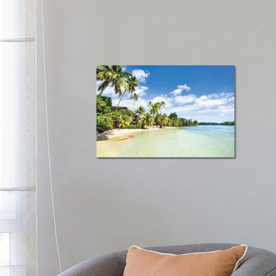 Tropical Beach On Bora Bora, French Polynesia par - Toile tendue