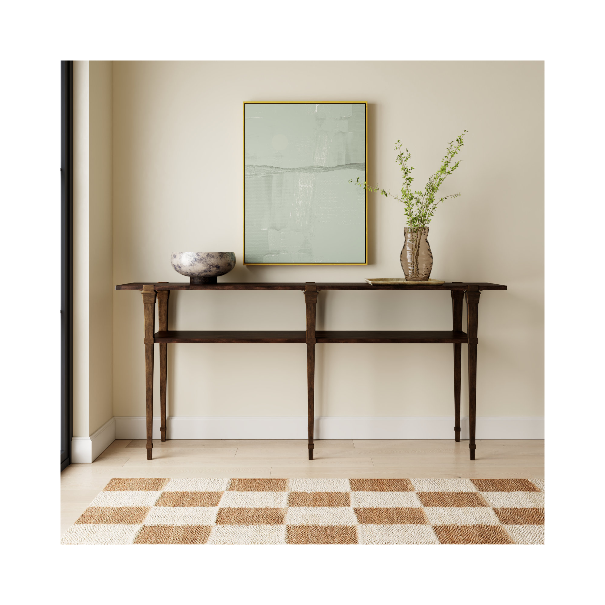 HomeAccent 80'' Solid Wood Console Table