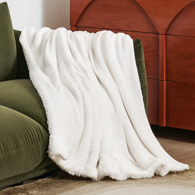 Jeté Bedure GentleSoft ™ Sherpa - couverture de lit chaude toutes saisons épaisse - blanc - cadeau idéal pour les étudiants