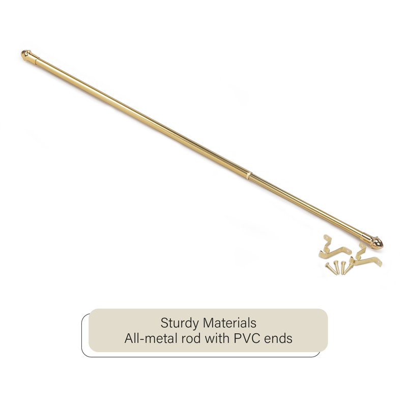 Tringle à rideaux simple réglable Fantasia, 18" - 28", Laiton