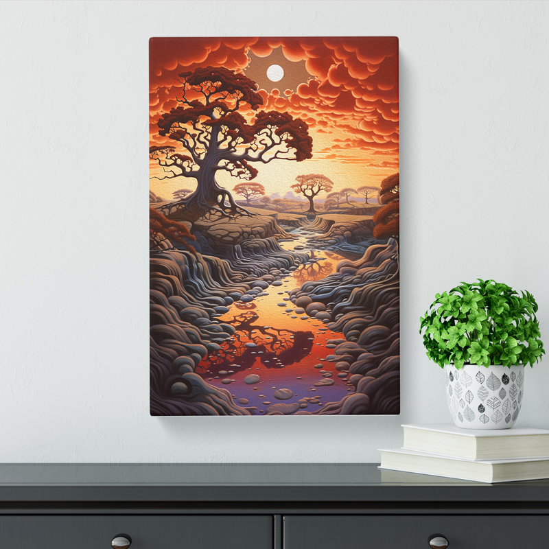 Landscape Tachisme No.2 - Wrapped Canvas Print, 50cm H x 35cm W x 3cm D