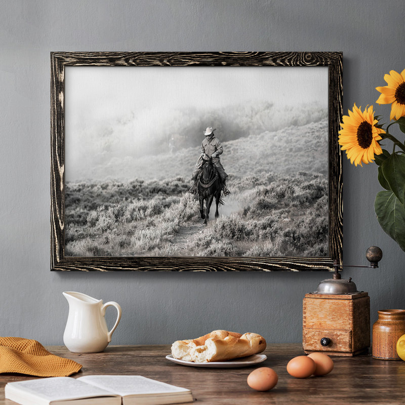 Cowboy, impression sur toile encadrée, Noir, H 18 po x l 26 po x P 1,5 po