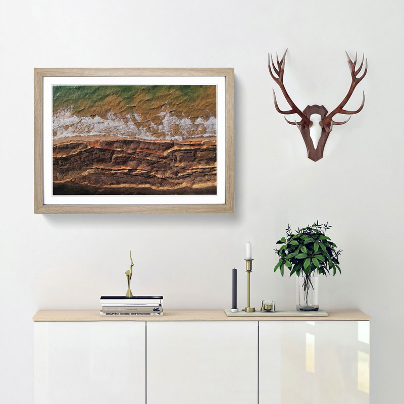The Earth Tones - Picture Frame Graphic Art Print, Oak Framed, 48cm H x 65cm W x 2cm D