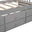 Lit de jour double gris polyvalent avec lit gigogne et tiroirs de rangement pratiques pour une salle d'étude confortable