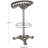 Cole And Grey Metal Weathered Antique Cast Iron Scroll Bar Stool With Cutout Textured Seat And Footrest