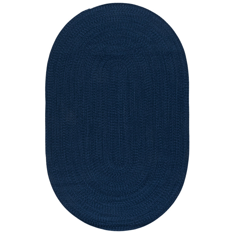 Braided Hand Woven Machine Washable Solid Color Indoor Rug, 4'-0" x 6'-0" Oval