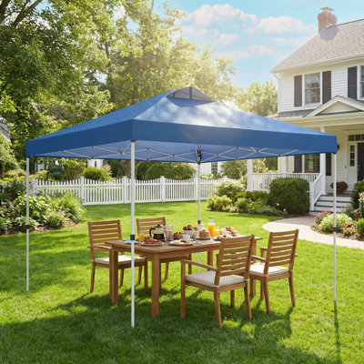 Auvent escamotable imperméable 9,8 pi x 9,8 pi, bleu