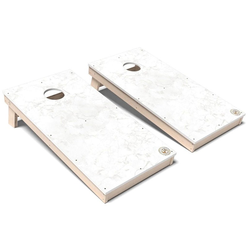 Ensemble de planches de cornhole en marbre blanc toutes saisons, Ajouter un étui de transport