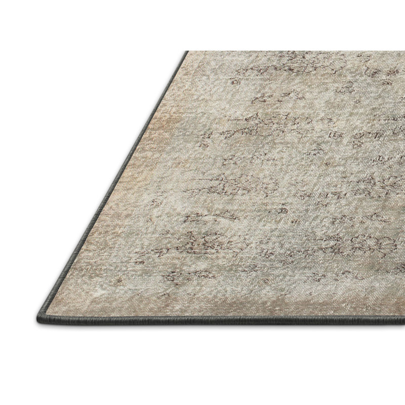 Tapis contemporain gris clair / brun, Rectangle 6 pi x 9 pi