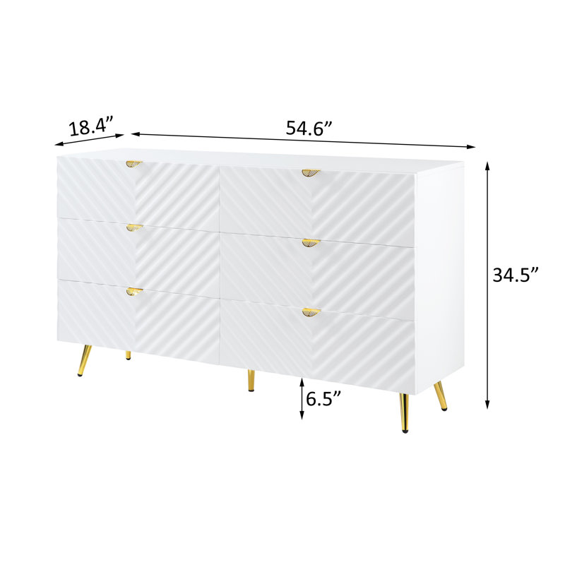 Commode, finition blanche ultrabrillante