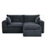Canapé d'angle modulaire en velours côtelé en forme de L avec pouf-439583954-439583955
