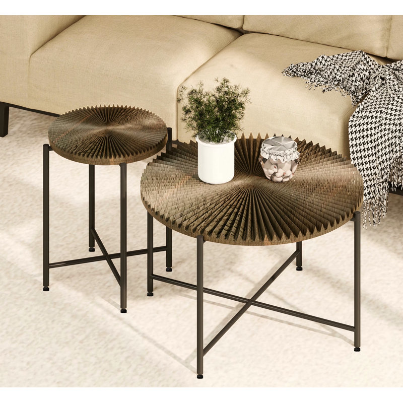 Ensemble de table basse et de table de bout 2 pièces Radial