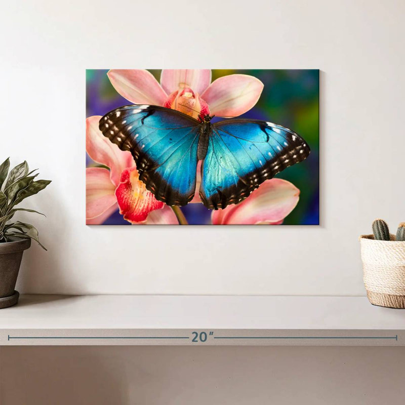 Brampt papillon sur orchidées, H 8 po x l 12 po
