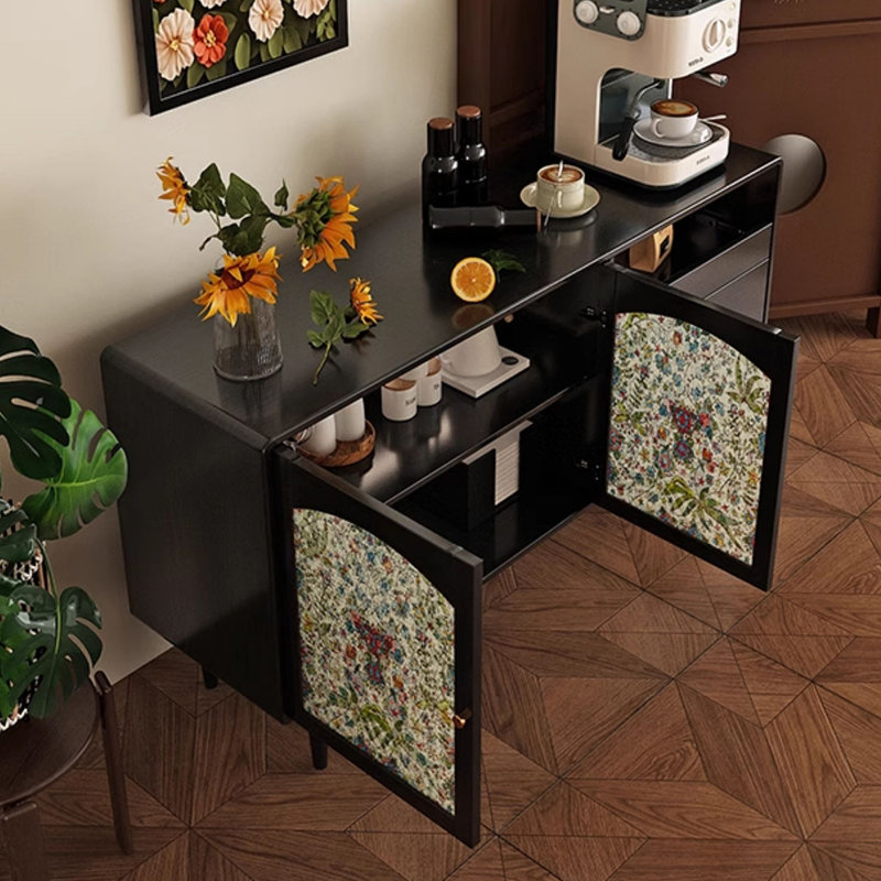 Buffet de rangement rétro français, Noir