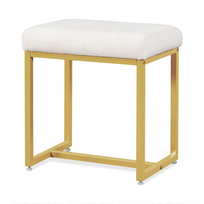 GO Modern Style Vanity Table With Movable Side Cabinet And 4-Drawers, Large Size Dressing Table With Mirror And 3-Colours LED Light, Makeup Table With Stool, White, Golden Legs