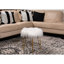 Repose-pieds rond en fausse fourrure 16,9 po BirdRock Home - Argent / Argent-1305543322-1305543396