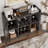 Xachary 40'' Wine Bar Cabinet with 4-Tier Storage for Glasses with LED Lights, Sideboard with Doors-210549222