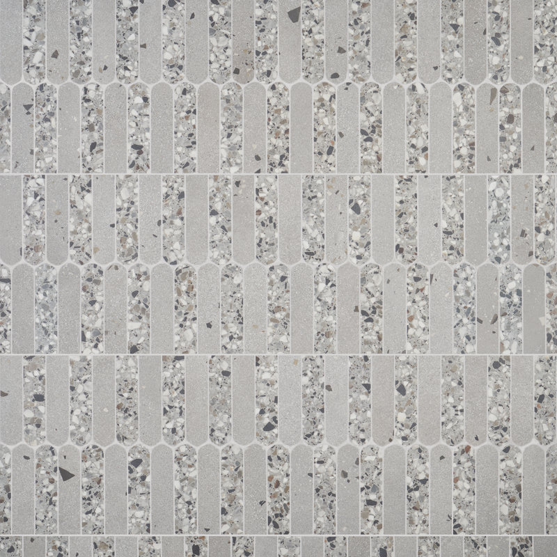 Carreau de mosaïque aléatoire en porcelaine 8 po x 16 po Lane (0,86 pieds carrés / chaque), Gris fumée