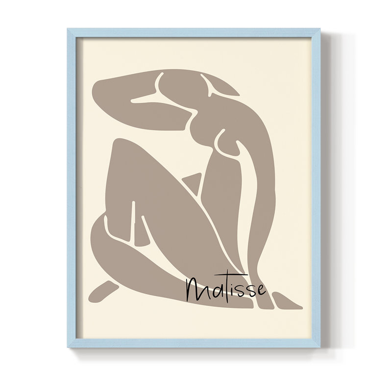 Matisse CECV III, reproduction encadrée - bois massif, Bleu, H 10 po x l 8 po