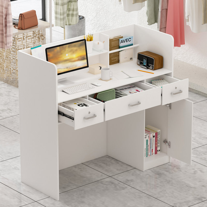 Dominika MDF Executive Desk, White