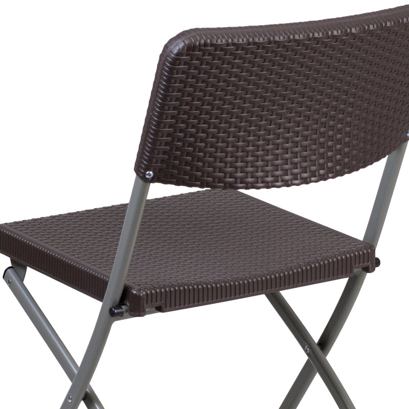 Chaise pliante en rotin Johnson Johnson avec cadre gris