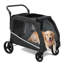 Poussette pour grands chiens, très grande poussette pour animaux de taille moyenne, chariot pour chien, chariot pliable, poignée réglable, bleu-119329495